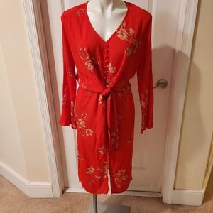 Dress Forum new red waist tie dress size small